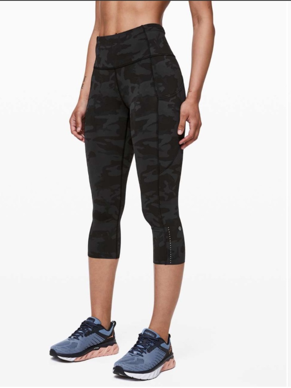 Lululemon Fast and Free Crop II 19" - Incognito Camo Multi Grey